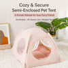 Indoor Pet Tent Bed with Reversible Cushion for Cats & Dogs