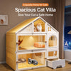 Roofed Multi-Level Plastic Cat House with Litter Area