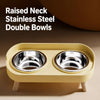 Elevated Double-Bowl Feeder for Small Dogs with Stainless Steel Bowls