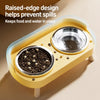 Elevated Double-Bowl Feeder for Small Dogs with Stainless Steel Bowls