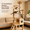Large Solid Wood Cat Tree with Enclosed Capsule Spaces