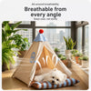 All-Season Semi-Enclosed Pet Tent Bed for Cats and Small Dogs