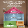 Roofed Multi-Level Plastic Cat House with Litter Area