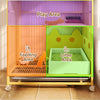 Indoor Multi-Level Cat Cage with Litter Box Area