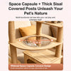 Large Solid Wood Cat Tree with Enclosed Capsule Spaces