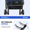 Foldable Pet Stroller with Detachable Carrier
