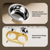Elevated Double-Bowl Feeder for Small Dogs with Stainless Steel Bowls