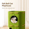 Multi-Level Cat Tree with Enclosed Bed and Scratching Board