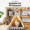 All-Season Semi-Enclosed Pet Tent Bed for Cats and Small Dogs