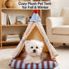 All-Season Semi-Enclosed Pet Tent Bed for Cats and Small Dogs