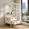Indoor Multi-Level Cat Cage with Integrated Litter Box Area