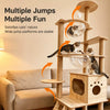 Large Solid Wood Cat Tree with Enclosed Capsule Spaces