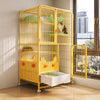 Indoor Multi-Level Cat Cage with Litter Box Area