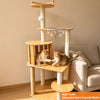 Large Solid Wood Cat Tree with Enclosed Capsule Spaces