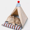 All-Season Semi-Enclosed Pet Tent Bed for Cats and Small Dogs