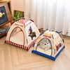 Foldable Semi-Enclosed Pet Tent Bed for Cats and Small Dogs