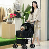 Foldable Pet Stroller with Detachable Carrier