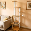 Large Solid Wood Cat Tree with Enclosed Capsule Spaces