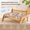 Wooden Cat Scratcher Lounge Bed with Sisal Scratching Surface