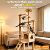 Large Solid Wood Cat Tree with Enclosed Capsule Spaces