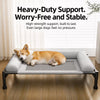 Elevated Three-Sided Faux Leather Dog Bed