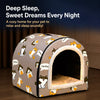 Semi-Enclosed Waterproof Pet Bed for Small Dogs & Cats
