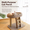 Low-Profile Cat Tree with Sisal Scratching Post and Cat Bed