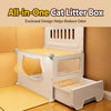 Indoor Cat Enclosure with Integrated Litter Box Area
