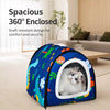 Semi-Enclosed Waterproof Pet Bed for Small Dogs & Cats