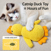 Yellow Duck Plush Cat Toy with Crinkle Paper and Catnip