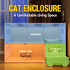 Indoor Cat Enclosure with Integrated Litter Box Area
