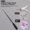 Cat Teaser Wand with Feather Replacement Heads