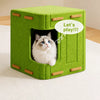 Multi-Level Cat Tree with Enclosed Bed and Scratching Board
