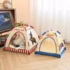 Foldable Semi-Enclosed Tent Bed for Cats and Small Dogs