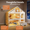Roofed Multi-Level Plastic Cat House with Litter Area