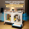 Indoor Small Dog Crate with Separate Toilet Tray