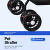 Foldable Pet Stroller with Detachable Carrier