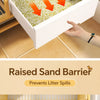 Indoor Multi-Level Cat Cage with Integrated Litter Box Area