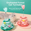 Cat Turntable Toy with Feather Wand and Colorful Balls