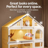 Roofed Multi-Level Plastic Cat Condo with Litter Area