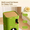 Multi-Level Cat Tree with Enclosed Bed and Scratching Board