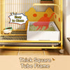 Indoor Multi-Level Cat Cage with Integrated Litter Box Area