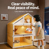 Roofed Multi-Level Plastic Cat House with Litter Area