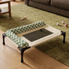 Portable Elevated Pet Bed with Breathable Mesh and Removable Cushion