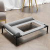 Portable Elevated Pet Bed with Breathable Mesh and Removable Cushion
