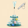 Cat Turntable Toy with Feather Wand and Colorful Balls