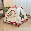 Foldable Semi-Enclosed Tent Bed for Cats and Small Dogs