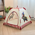 Foldable Semi-Enclosed Tent Bed for Cats and Small Dogs