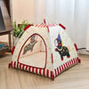 Foldable Semi-Enclosed Tent Bed for Cats and Small Dogs