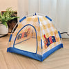 Foldable Semi-Enclosed Tent Bed for Cats and Small Dogs